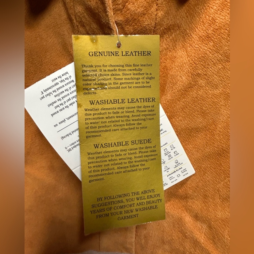 Genuine Leather QVC Dialogue Size Large Burnt Orange /Tan/Brown Color - Picture 4 of 8